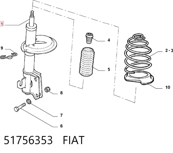 Amortiguador 51756353 Fiat/Alfa/Lancia