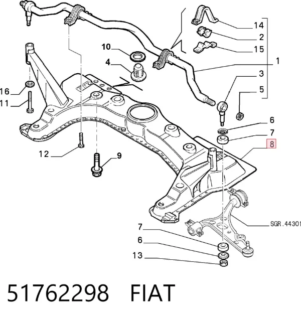 Puente delantero 51762298 Fiat/Alfa/Lancia