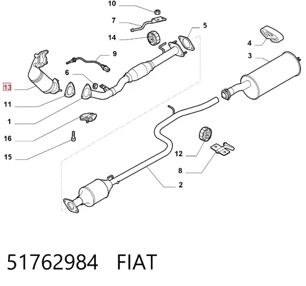 Catalizador 51762984 Fiat/Alfa/Lancia