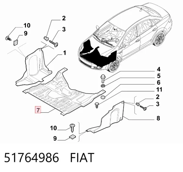 Protección motor / empotramiento Fiat Linea 323