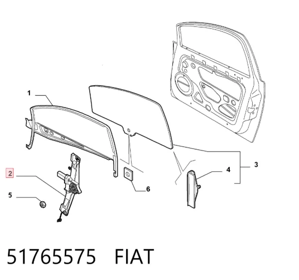 Mecanismo de elevalunas delantero izquierdo 51765575 Fiat/Alfa/Lancia