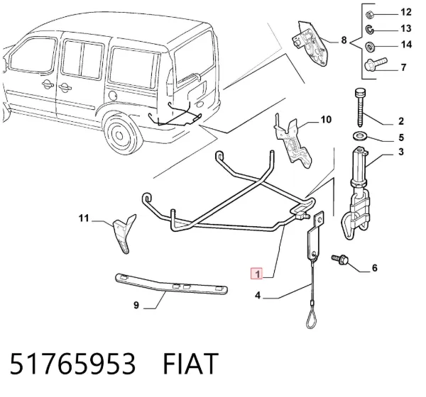 Soporte de rueda de repuesto 51765953 Fiat/Alfa/Lancia