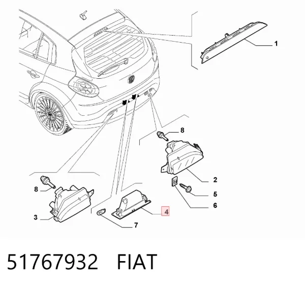 Luz matricula 51767932 Fiat/Alfa/Lancia
