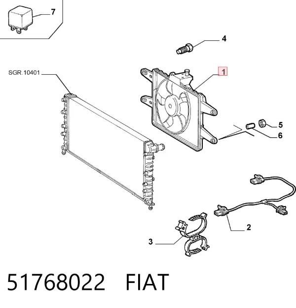 Ventilador de radiador 51768022 Fiat/Alfa/Lancia