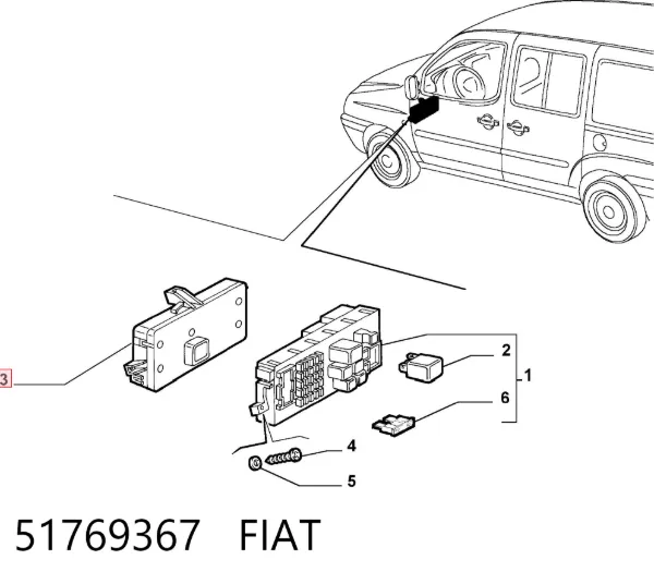 Módulo de control del inmovilizador 51769367 Fiat/Alfa/Lancia
