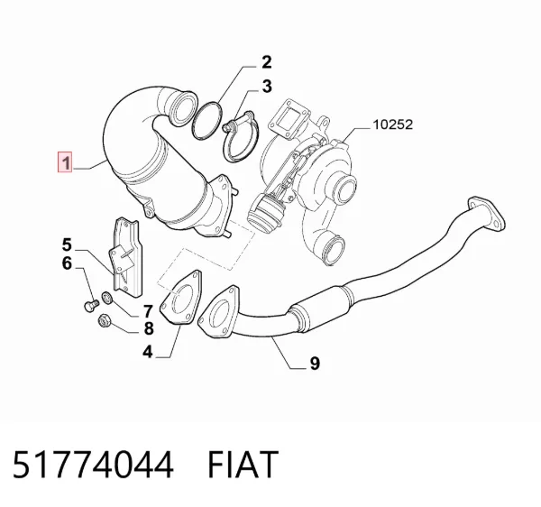 Catalizador 51774044 Fiat/Alfa/Lancia