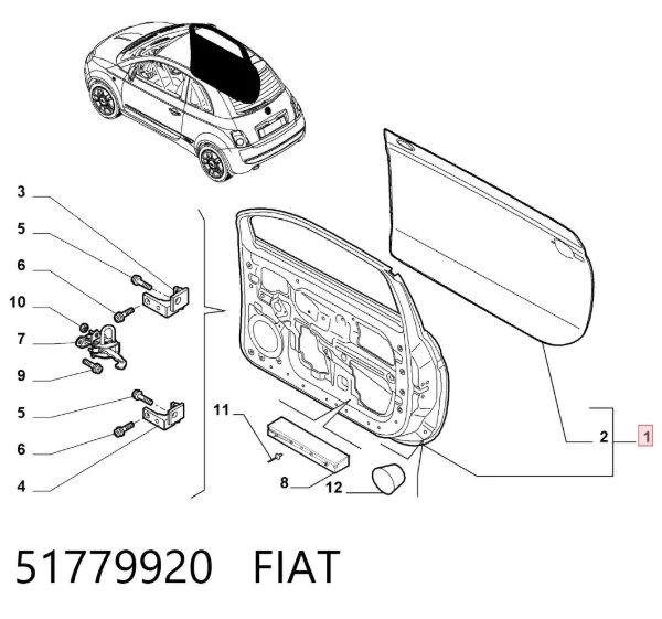 Puerta delantera izquierda 51779920 Fiat/Alfa/Lancia