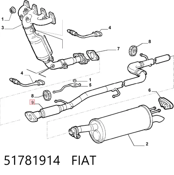 Silenciador central 51781914 Fiat/Alfa/Lancia