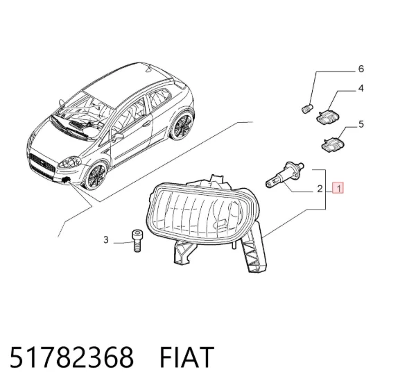 Faro antiniebla derecho 51782368 Fiat/Alfa/Lancia