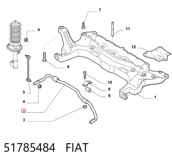 Estabilizador delantero 51785484 Fiat/Alfa/Lancia