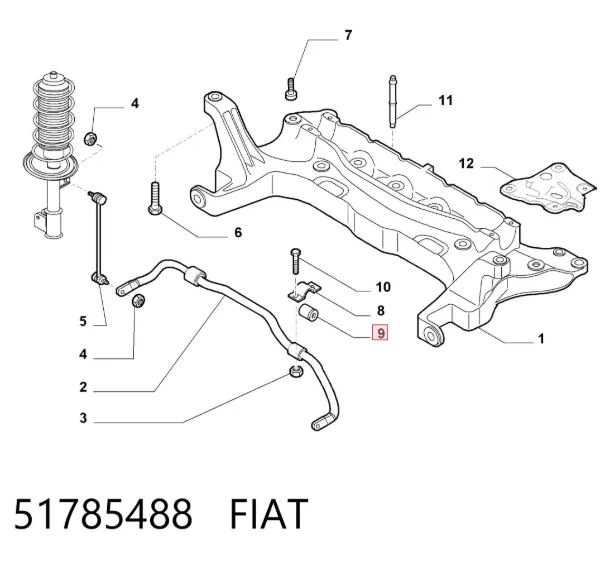 Buje de barra estabilizadora delantera 51785488 Fiat/Alfa/Lancia