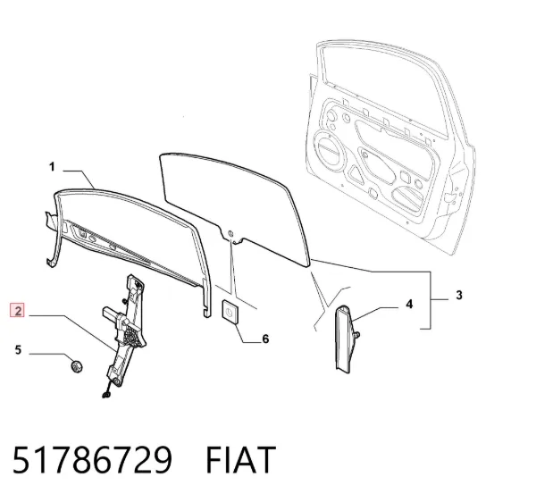 Mecanismo de elevalunas delantero izquierdo 51786729 Fiat/Alfa/Lancia