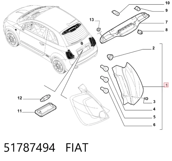 Piloto trasero izquierdo 51787494 Fiat/Alfa/Lancia