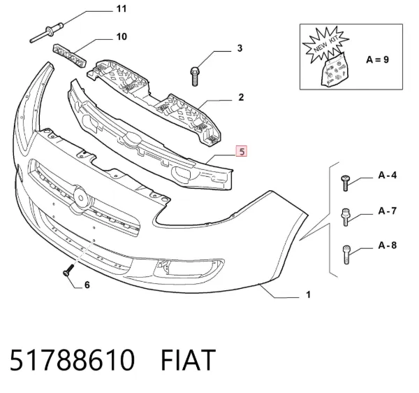 Absorbedor del parachoques delantero 51788610 Fiat/Alfa/Lancia