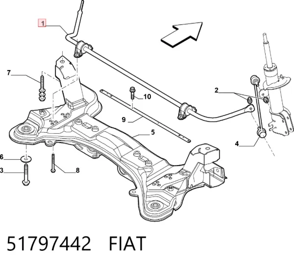 Estabilizador delantero 51797442 Fiat/Alfa/Lancia