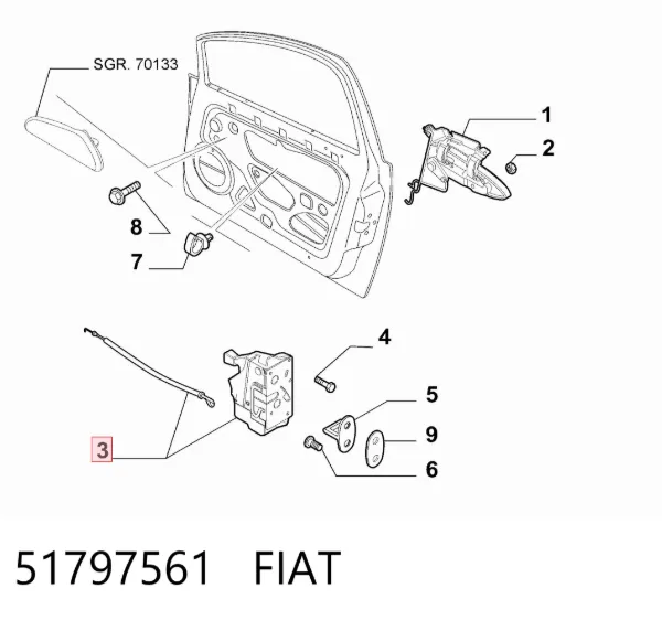 Cerradura 51797561 Fiat/Alfa/Lancia