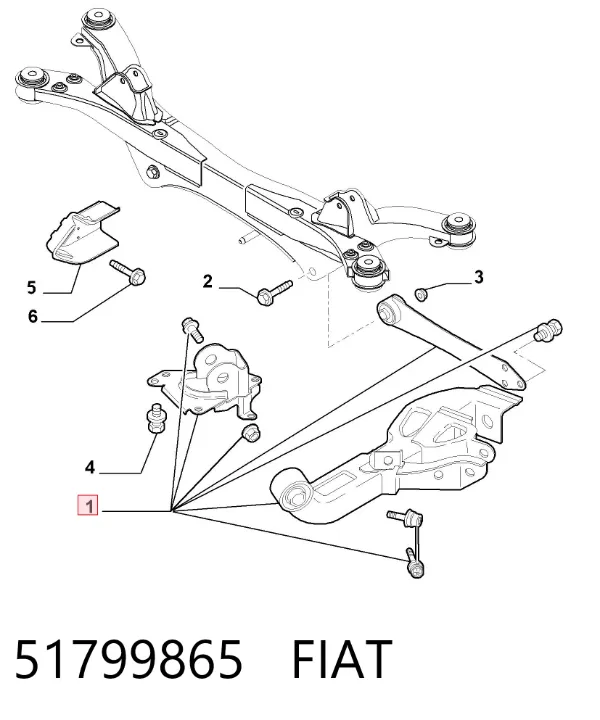 Brazo suspension trasero inferior izquierdo 51799865 Fiat/Alfa/Lancia