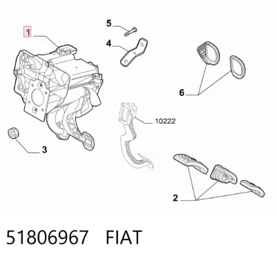 Soporte de pedales FIAT 51806967