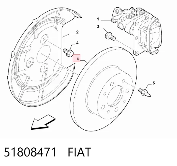 Disco de freno trasero 51808471 Fiat/Alfa/Lancia