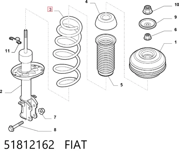 Muelle delantero 51812162 Fiat/Alfa/Lancia