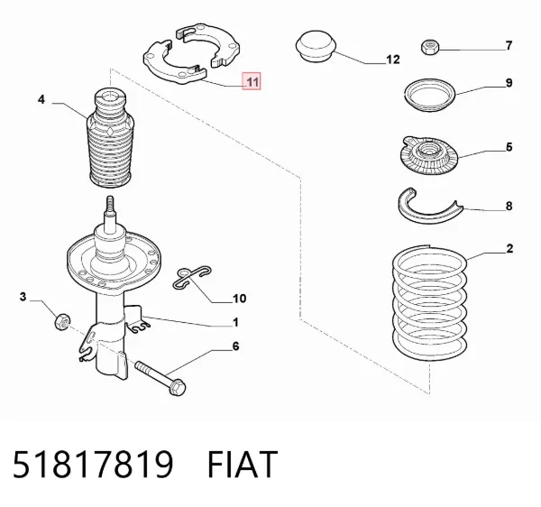 Soporte superior del amortiguador delantero 51817819 Fiat/Alfa/Lancia