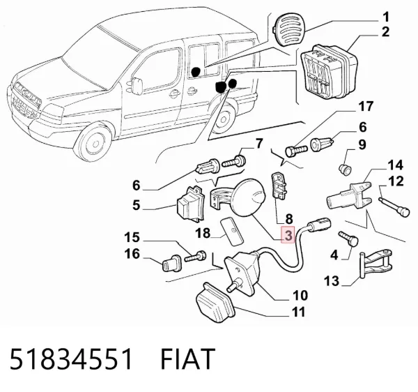 Tapa de la gasolina Fiat Doblo I