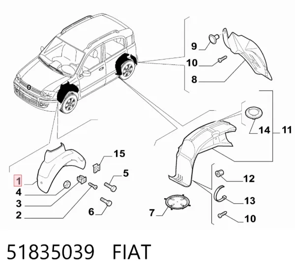 Paso rueda 51835039 Fiat/Alfa/Lancia