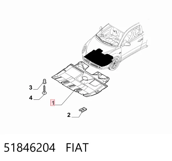 Protección motor / empotramiento 51846204 Fiat/Alfa/Lancia