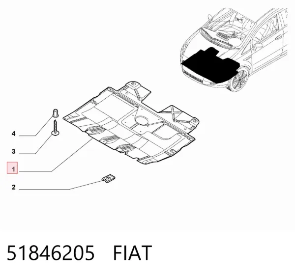 Protección motor / empotramiento 51846205 Fiat/Alfa/Lancia