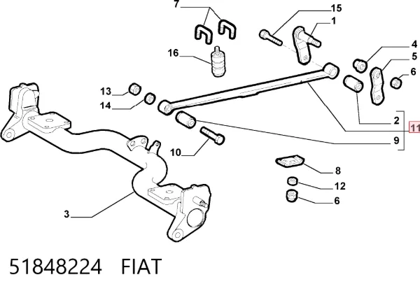 Ballesta de suspensión trasera 51848224 Fiat/Alfa/Lancia