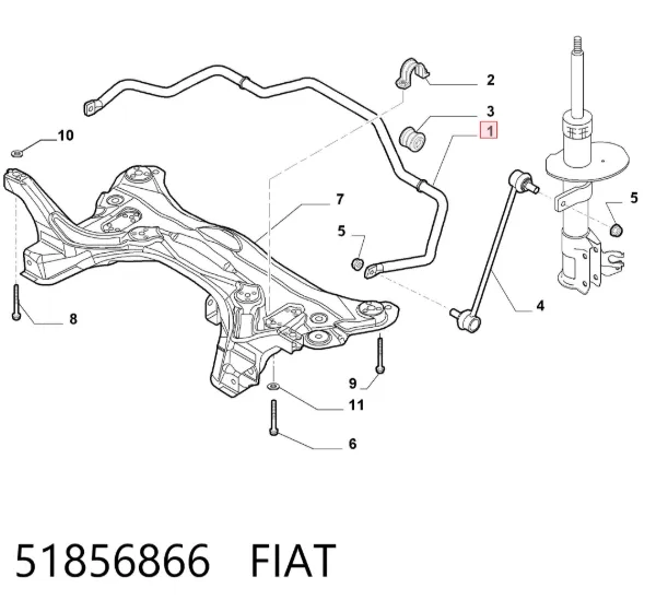 Estabilizador delantero 51856866 Fiat/Alfa/Lancia