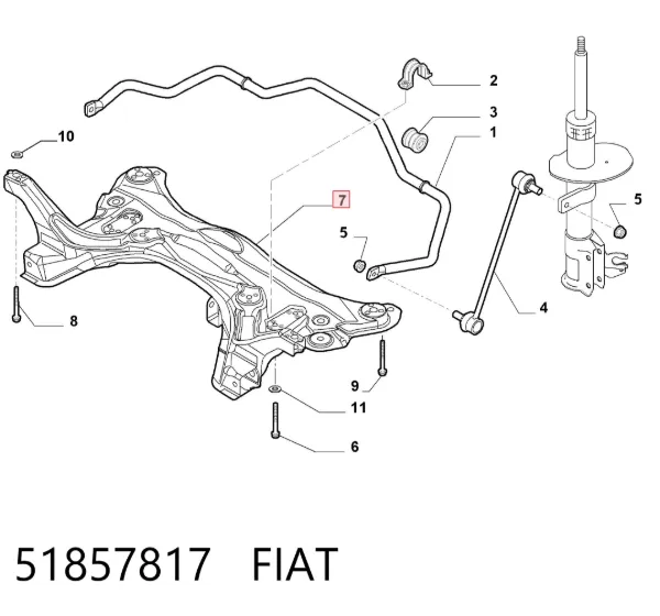 Puente delantero 51857817 Fiat/Alfa/Lancia