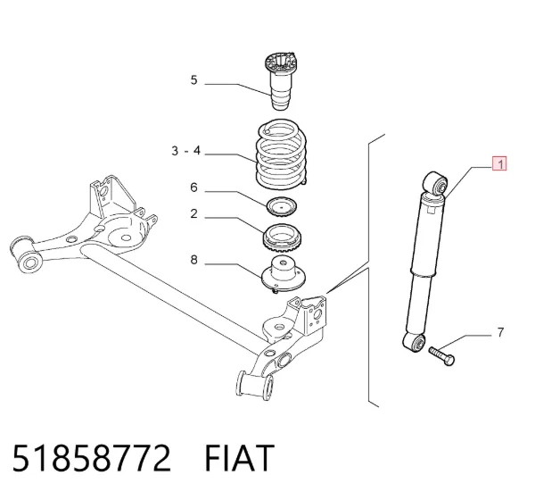 Amortiguador trasero 51858772 Fiat/Alfa/Lancia