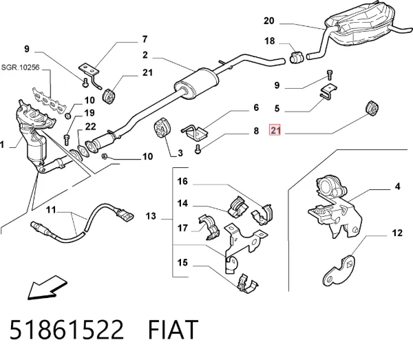 Soporte escape 51861522 Fiat/Alfa/Lancia