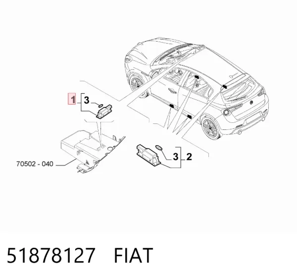 Luz interior trasera 51878127 Fiat/Alfa/Lancia