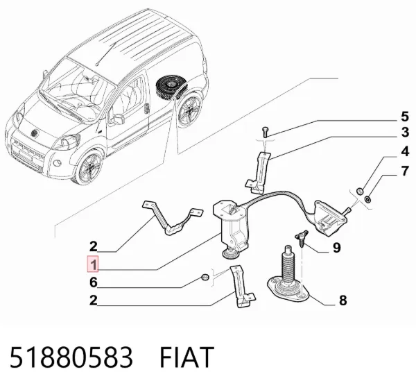 Soporte de rueda de repuesto 51880583 Fiat/Alfa/Lancia