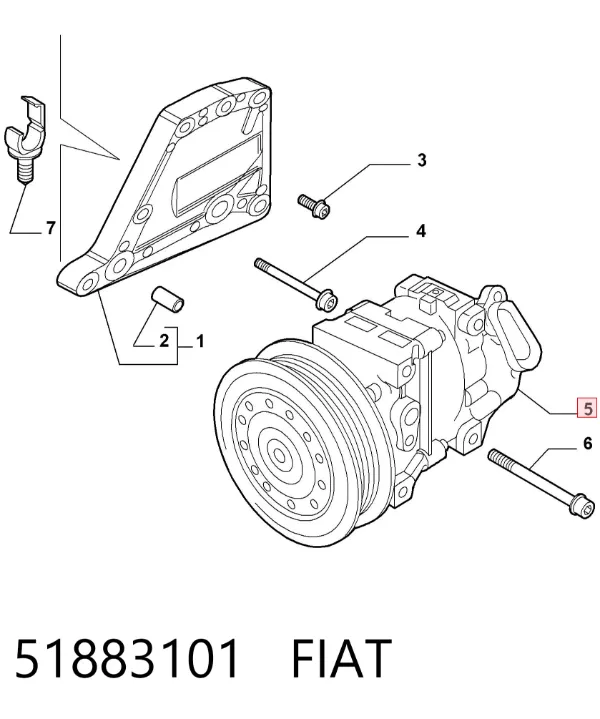 Compresor de aire acondicionado 51883101 Fiat/Alfa/Lancia