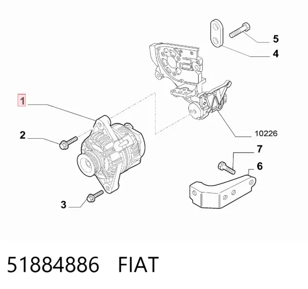 Alternador 51884886 Fiat/Alfa/Lancia