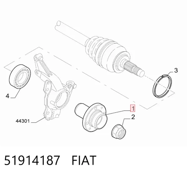 Buje de rueda delantero 51914187 Fiat/Alfa/Lancia