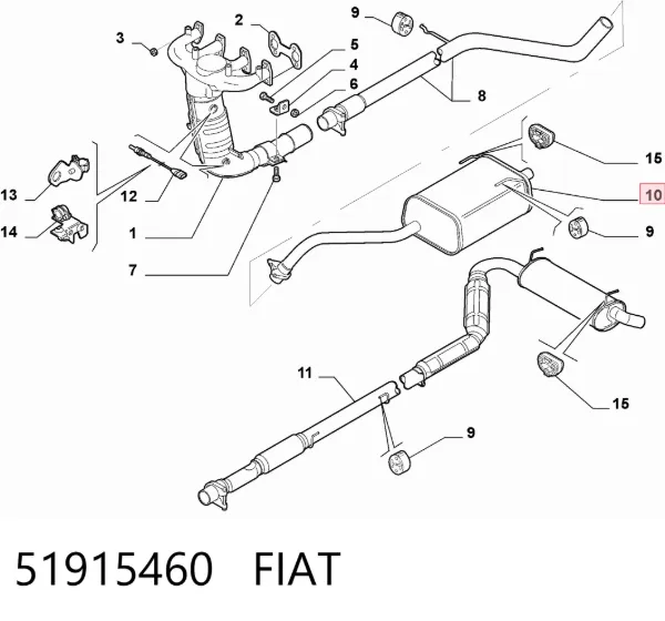 Silenciador trasero 51915460 Fiat/Alfa/Lancia