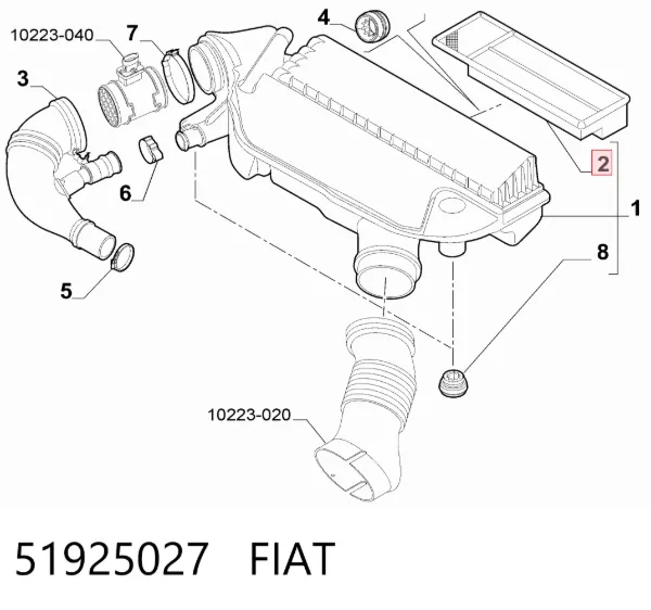 Filtro de aire 51925027 Fiat/Alfa/Lancia
