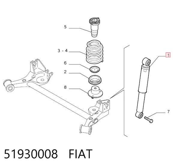 Amortiguador trasero 51930008 Fiat/Alfa/Lancia