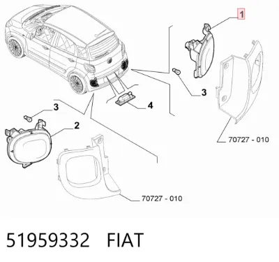 Luz trasera de parachoques derecha FIAT 51959332