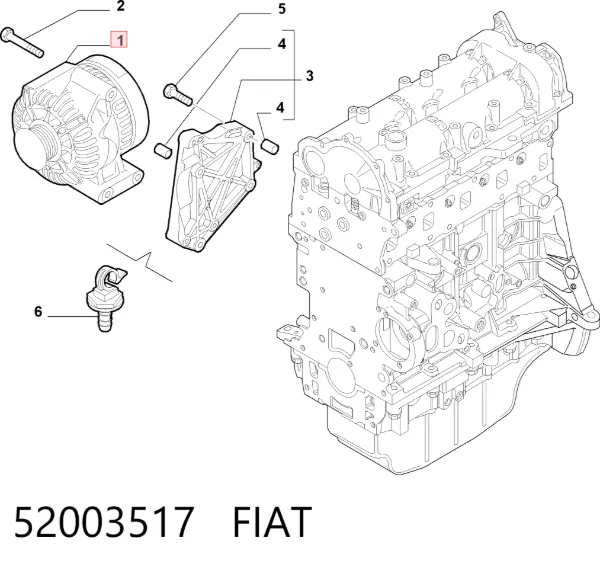 Alternador 52003517 Fiat/Alfa/Lancia