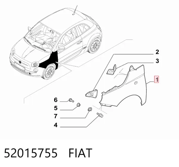 Aleta 52015755 Fiat/Alfa/Lancia