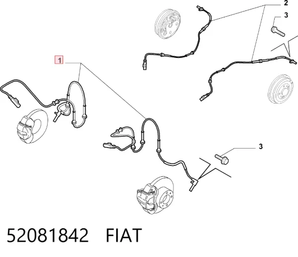 Sensor ABS 52081842 Fiat/Alfa/Lancia