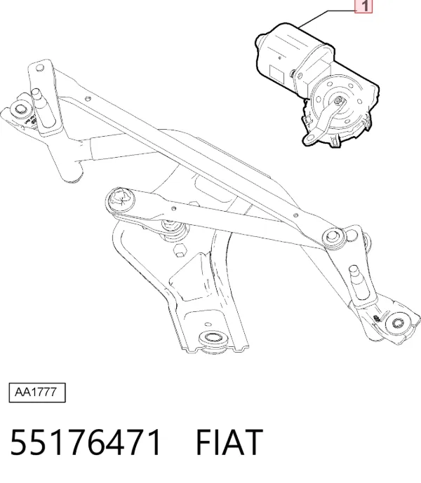Motor limpiaparabrisas 55176471 Fiat/Alfa/Lancia