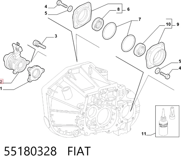 Desembrague central, embrague 55180328 Fiat/Alfa/Lancia
