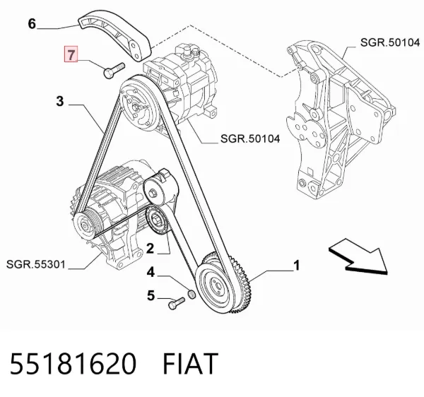 Polea de cigüeñal 55181620 Fiat/Alfa/Lancia