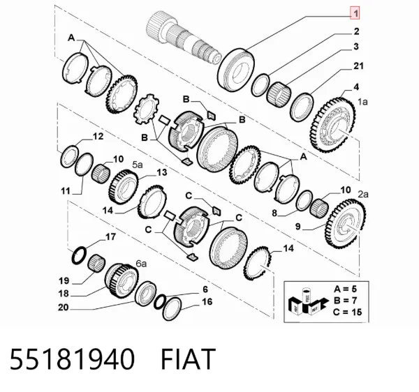 Rodamiento caja de cambios 55181940 Fiat/Alfa/Lancia